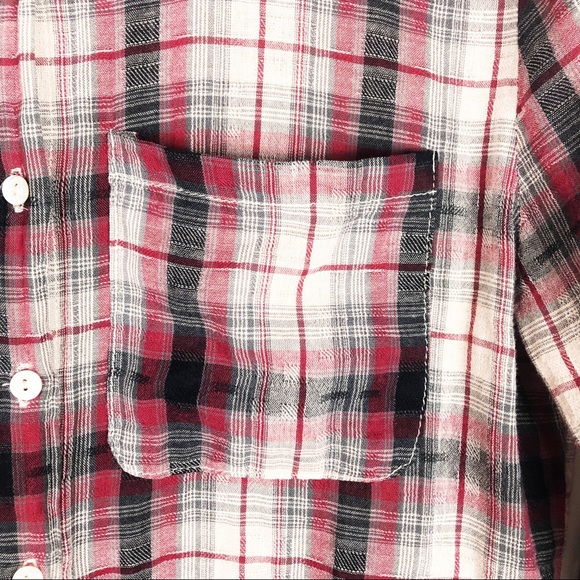 Ellison Plaid Button Down | Red White | Size Large - Picture 5 of 9